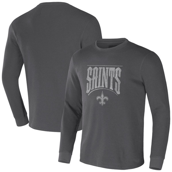Men's New Orleans Saints X Darius Rucker Collection Charcoal Long Sleeve Thermal T-Shirt